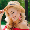 3 Pairs 3 Colors Cloth Flower Cluster Dangle Stud Earrings EJEW-AN0002-04-6