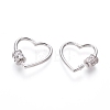 Brass Micro Pave Cubic Zirconia Screw Carabiner Lock Charms ZIRC-I031-01P-2
