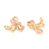 Brass Micro Pave Cubic Zirconia Charms KK-S389-03G-01-3