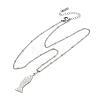 Summer Bach 304 Stainless Steel Fish Pendant Satellite Chain Necklaces for Women NJEW-F373-02P-2