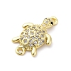 Brass Micro Pave Clear Cubic Zirconia Connector Charms KK-D325-06G-03-2