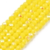 Electroplate Opaque Solid Color Glass Beads Strands EGLA-A044-P1mm-L04-1