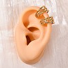 Brass Triple C-Shaped Cuff Earrings EJEW-D332-05E-G-3