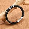 Ion Plating(IP) Braided Leather Cord Bracelets for Men BJEW-Z081-11P-01-2