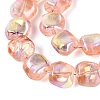 Electroplate Transparent Glass Beads Strands EGLA-N057-02A-07-3