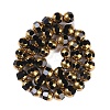 Electroplate Glass Beads Strands X-EGLA-Q128-04A-FP06-2