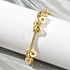 Brass Disc & Stick Beads Link Chain Bracelets for Women BJEW-G781-01G-2