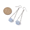 304 Stainless Steel with Electroplated Natural Quartz Bead Dangle Earrings EJEW-JE05990-3