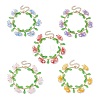 Flower Glass & Acrylic Charm Bracelets BJEW-JB10443-1