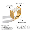 Irregular 304 Stainless Steel with Natural Freshwater Pearl Finger Rings for Women WZ4968-6