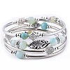 Bohemian Multi-Layered Natural Agate Wrap Bracelet Women's Jewelry MV3343-5-1