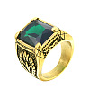 316L Stainless Steel & Cubic Zirconia Men's Vintage Carved Finger Rings FS-WG82D33-37-1