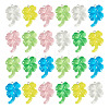 30Pcs Transparent & Opaque Resin Clover Pendants CRES-TA0001-95-2