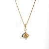 Brass Crystal Rhinestone Enamel Earth Airplane Camera Pendant Necklaces for Women WGA9EC1-01-5