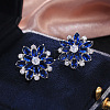 Brass Cubic Zirconia Stud Earrings WG5F7F0-06-1