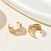 C-Shaped Brass Micro Pave Clear Cubic Zirconia Cuff Earrings EJEW-L316-01G-14-3