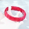 Dyed Natural White Jade Beaded Stretch Bracelets for Unisex G-K303-02P-02-3