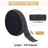 5 Yards Ethnic Style Embroidery Flat Polyester Elastic Rubber Cord/Band OCOR-BC0005-15B-2