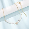 Natural Strawberry Quartz Chip and Rice Natural Pearl Beaded Necklaces GG-CBA3297-15G-H-3
