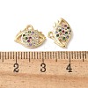 Brass Micro Pave Clear Cubic Zirconia Pendants KK-Q031-47G-02-3