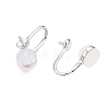 Anti-Tarnish Rhodium Plated 925 Sterling Silver Clip-on Earring Findings STER-T007-120P-2