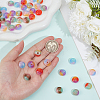 70Pcs 7 Colors Triple Color Resin European Beads RESI-PA0001-56-3