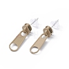 Alloy Zipper Buckle Dangle Stud Earrings with Iron Pins for Women EJEW-A090-01F-1