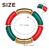 5Pcs 5 Colors Acrylic Curved Tube Stretch Bracelets Set BJEW-SW00069-7
