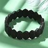 Rhombus Frosted Natural Lava Rock Bead Stretch Bracelets for Women Men BJEW-C097-03A-2