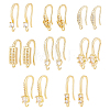 8 Pairs 8 Styles Brass Micro Pave Clear Cubic Zirconia Earring Hooks ZIRC-BC0001-25-1