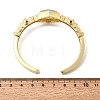 Hexagon Brass Pave Natural Labradorite & Cubic Zirconia Cuff Bangles for Women BJEW-Z172-01G-08-5