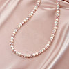 6mm Round Shell Pearl Beaded Necklaces NJEW-L125-009P-01-5