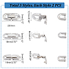 Unicraftale 6Pcs 3 Styles 304 Stainless Steel Fold Over Clasp FIND-UN0001-45-3