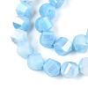 Anti-Tarnish Electroplate Glass Beads Strands GLAA-T025-8mm-14B-3