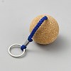 Cork Ball Float Keychain for Boating Fishing Kayaking AJEW-WH0596-033B-1