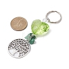 Tree of Life Alloy & Natural Green Aventurine Chips Pendant Keychain KEYC-JKC00594-3