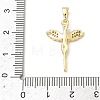 Brass Micro Pave Clear Cubic Zirconia Pendants KK-H255-16A-G-3