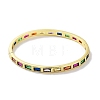 Brass Pave Colorful Glass Hinged Bangles for Women BJEW-Z061-07C-2