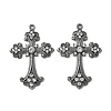 Alloy Rhinestone Cross Big Pendants ALRI-1475-B-RS-3