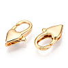 Brass Heart Lobster Claw Clasps X-KK-N254-14G-2