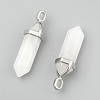 Natural White Jade Double Terminated Pointed Pendants G-F295-04H-4