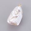Natural Cultured Freshwater Pearl Pendants PEAR-L025-10G-3