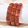 Bamboo Natural Red Jasper Beads Stretch Bracelets for Women Men BJEW-K304-01B-1