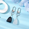 Nuggets Natural Black Agate & Quartz Crystal Pendant Decorations HJEW-JM02122-2