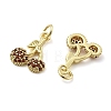 Brass Micro Pave Cubic Zirconia Pendants KK-U060-25G-2