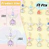 14Pcs 7 Style Acrylic & Alloy Pendant Decorations HJEW-FS00075-3