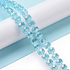 Electroplate Transparent Glass Beads Strands EGLA-H101-03E-4