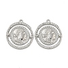 Brass Pave Clear Cubic Zirconia Pendants KK-N254-101P-1