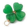 Dyed Natural Malaysia Jade Clover Pendants PALLOY-JF03180-05-4