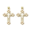 Brass Pave Shell Pendants X-KK-I708-17B-G-1